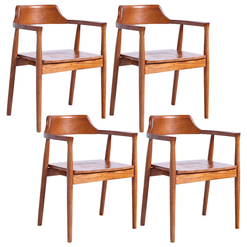 Fauteuil de salle à manger moderne de 22 pouces de large, dossier ouvert avec 4 pieds en bois pour un usage domestique
