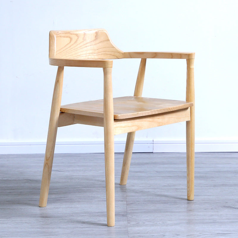 Fauteuil de salle à manger moderne de 22 pouces de large, dossier ouvert avec 4 pieds en bois pour un usage domestique