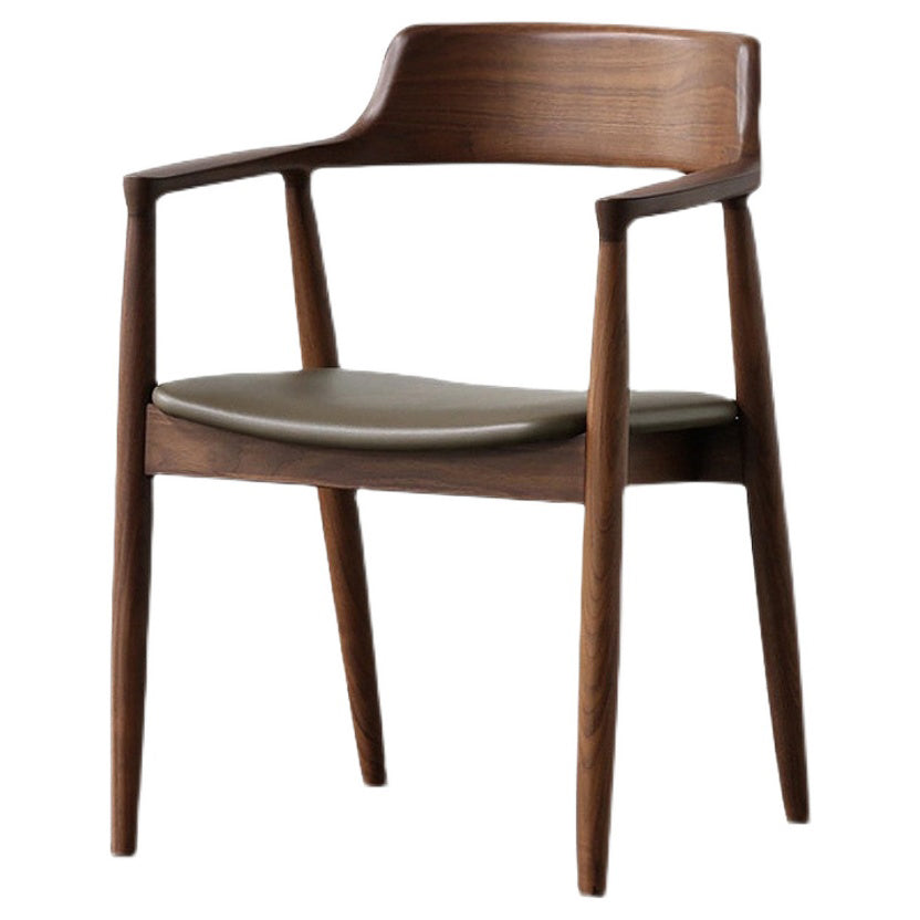 Fauteuil de salle à manger moderne de 22 pouces de large, dossier ouvert avec 4 pieds en bois pour un usage domestique