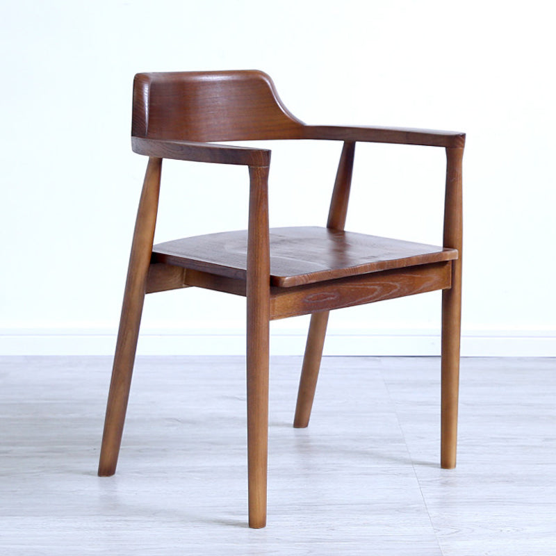 Fauteuil de salle à manger moderne de 22 pouces de large, dossier ouvert avec 4 pieds en bois pour un usage domestique