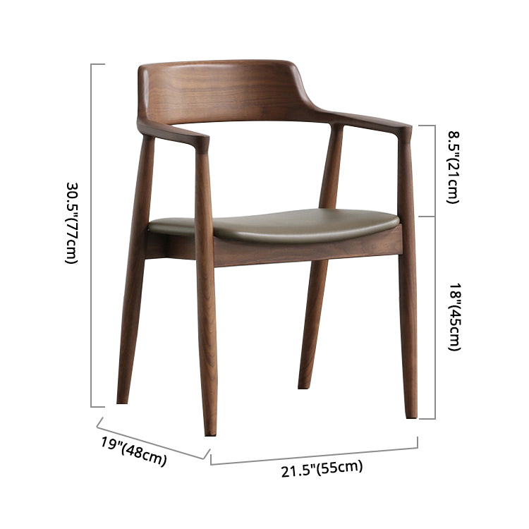 Fauteuil de salle à manger moderne de 22 pouces de large, dossier ouvert avec 4 pieds en bois pour un usage domestique