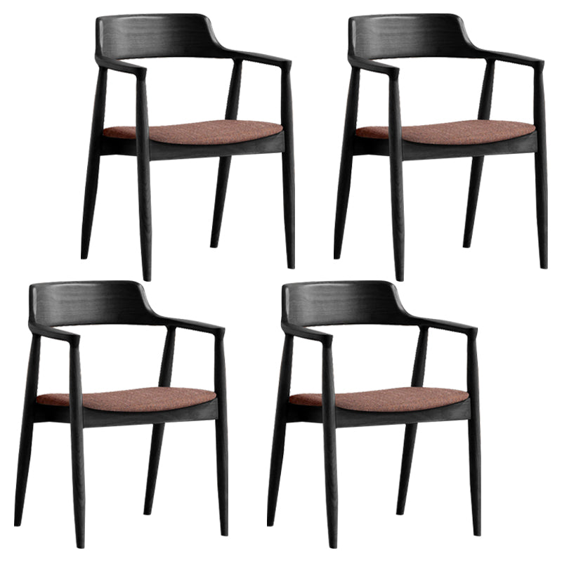 Fauteuil de salle à manger moderne de 22 pouces de large, dossier ouvert avec 4 pieds en bois pour un usage domestique