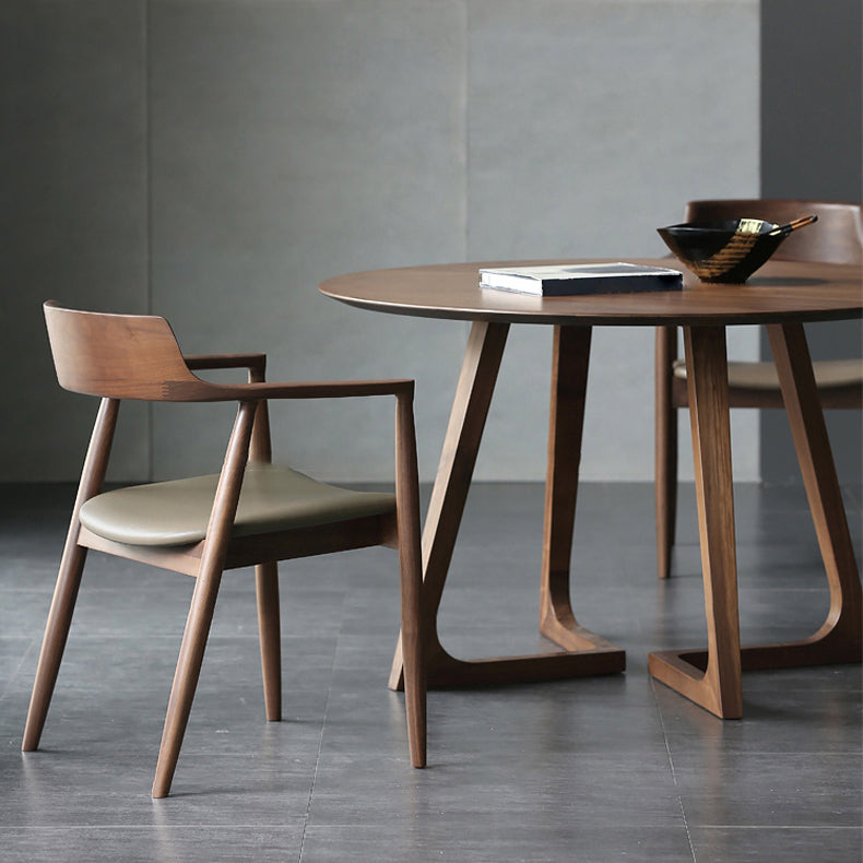 Fauteuil de salle à manger moderne de 22 pouces de large, dossier ouvert avec 4 pieds en bois pour un usage domestique