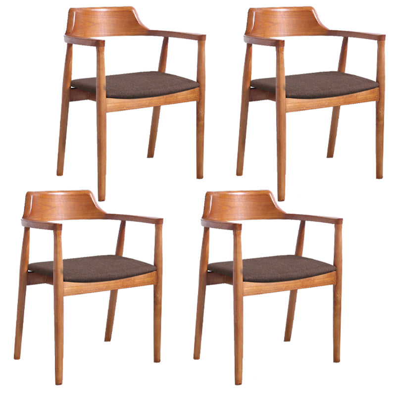 Fauteuil de salle à manger moderne de 22 pouces de large, dossier ouvert avec 4 pieds en bois pour un usage domestique