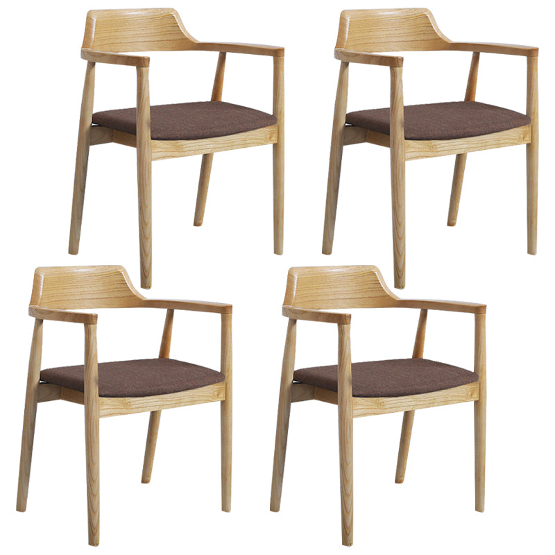 Fauteuil de salle à manger moderne de 22 pouces de large, dossier ouvert avec 4 pieds en bois pour un usage domestique