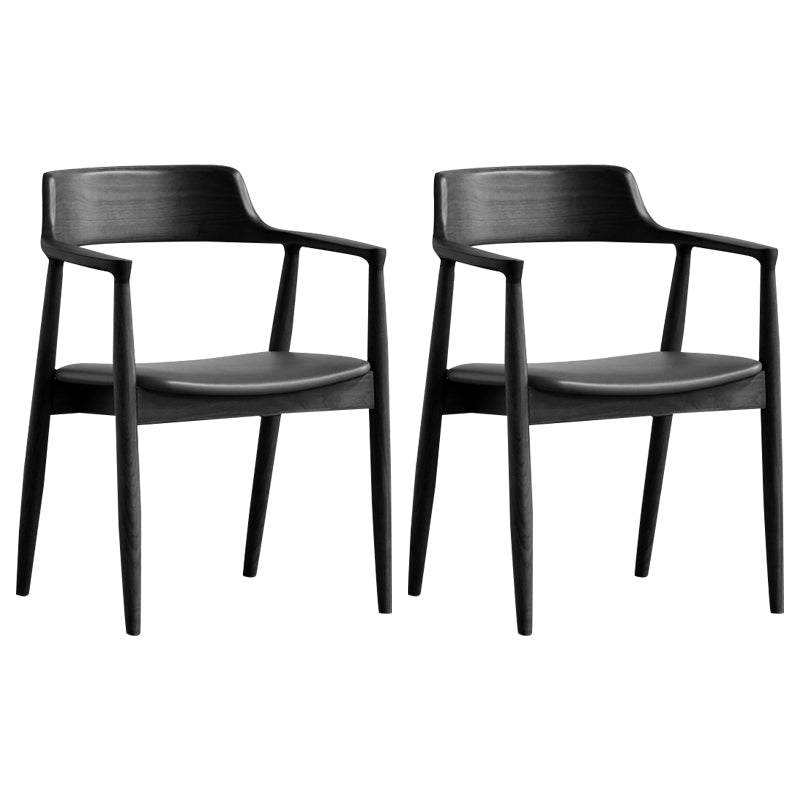 Fauteuil de salle à manger moderne de 22 pouces de large, dossier ouvert avec 4 pieds en bois pour un usage domestique