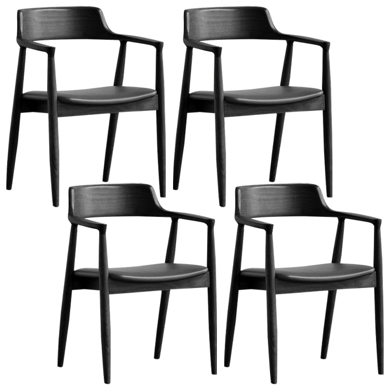 Fauteuil de salle à manger moderne de 22 pouces de large, dossier ouvert avec 4 pieds en bois pour un usage domestique