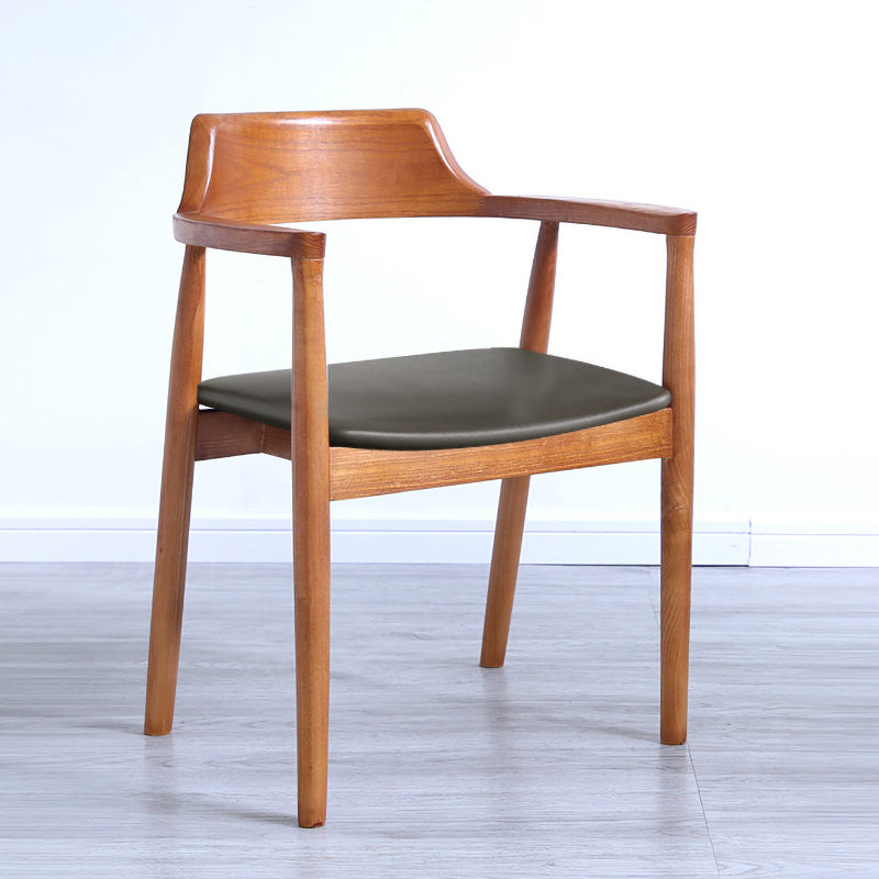 Fauteuil de salle à manger moderne de 22 pouces de large, dossier ouvert avec 4 pieds en bois pour un usage domestique