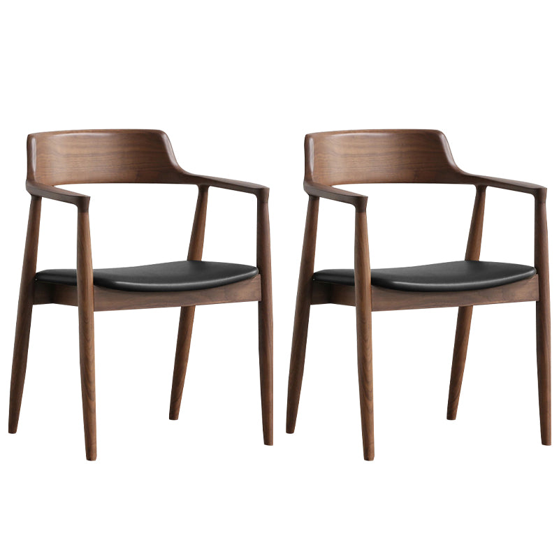Fauteuil de salle à manger moderne de 22 pouces de large, dossier ouvert avec 4 pieds en bois pour un usage domestique