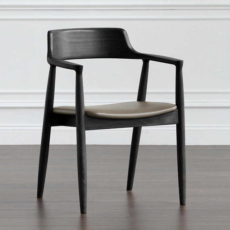 Fauteuil de salle à manger moderne de 22 pouces de large, dossier ouvert avec 4 pieds en bois pour un usage domestique