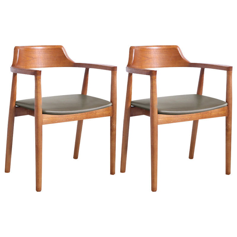 Fauteuil de salle à manger moderne de 22 pouces de large, dossier ouvert avec 4 pieds en bois pour un usage domestique