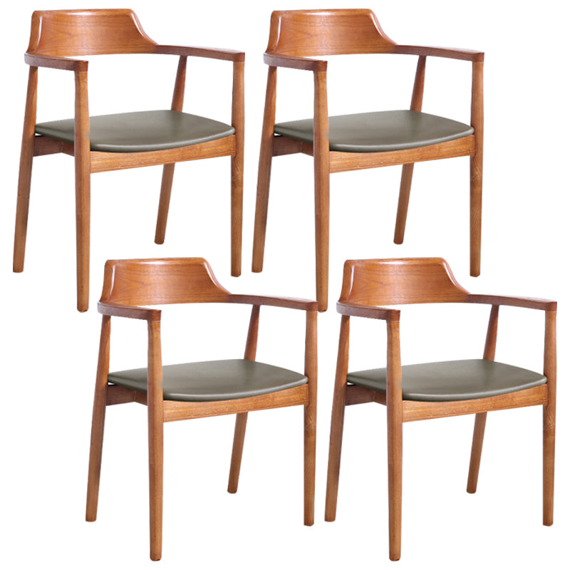 Fauteuil de salle à manger moderne de 22 pouces de large, dossier ouvert avec 4 pieds en bois pour un usage domestique