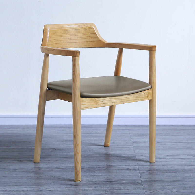 Fauteuil de salle à manger moderne de 22 pouces de large, dossier ouvert avec 4 pieds en bois pour un usage domestique