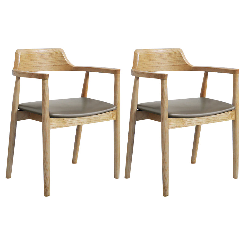 Fauteuil de salle à manger moderne de 22 pouces de large, dossier ouvert avec 4 pieds en bois pour un usage domestique