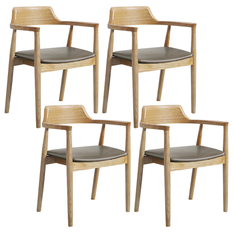 Fauteuil de salle à manger moderne de 22 pouces de large, dossier ouvert avec 4 pieds en bois pour un usage domestique