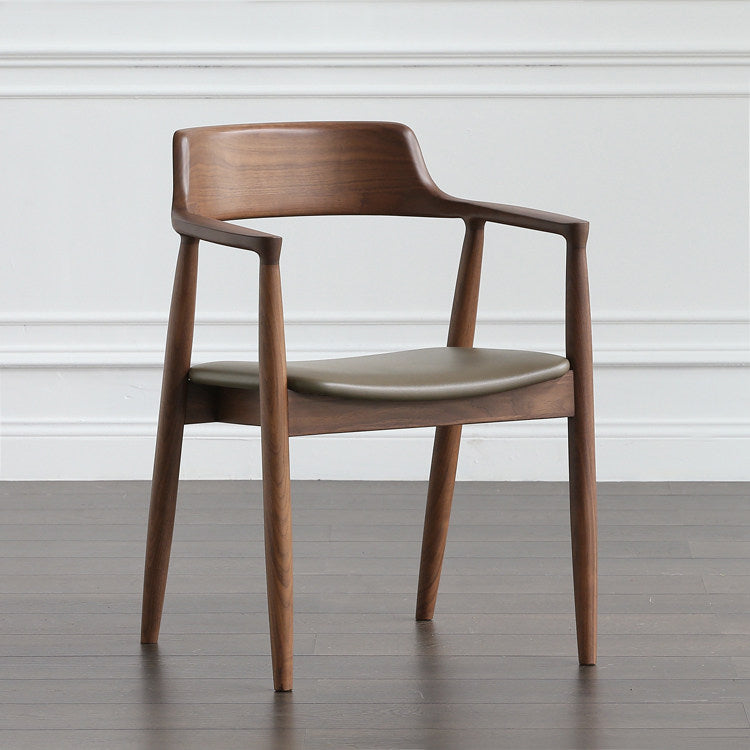 Fauteuil de salle à manger moderne de 22 pouces de large, dossier ouvert avec 4 pieds en bois pour un usage domestique