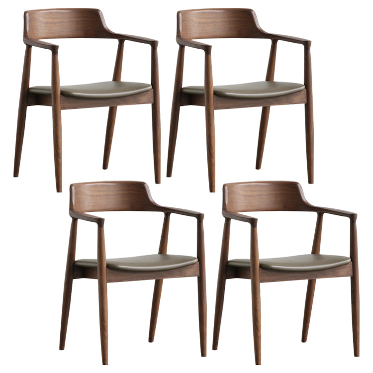 Fauteuil de salle à manger moderne de 22 pouces de large, dossier ouvert avec 4 pieds en bois pour un usage domestique