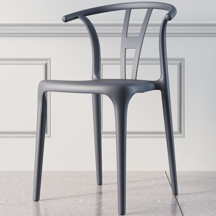 Chaise de salle à manger en plastique de style contemporain, chaise à dossier Wishbone pour cuisine