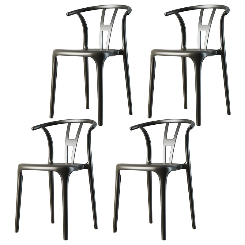 Chaise de salle à manger en plastique de style contemporain, chaise à dossier Wishbone pour cuisine