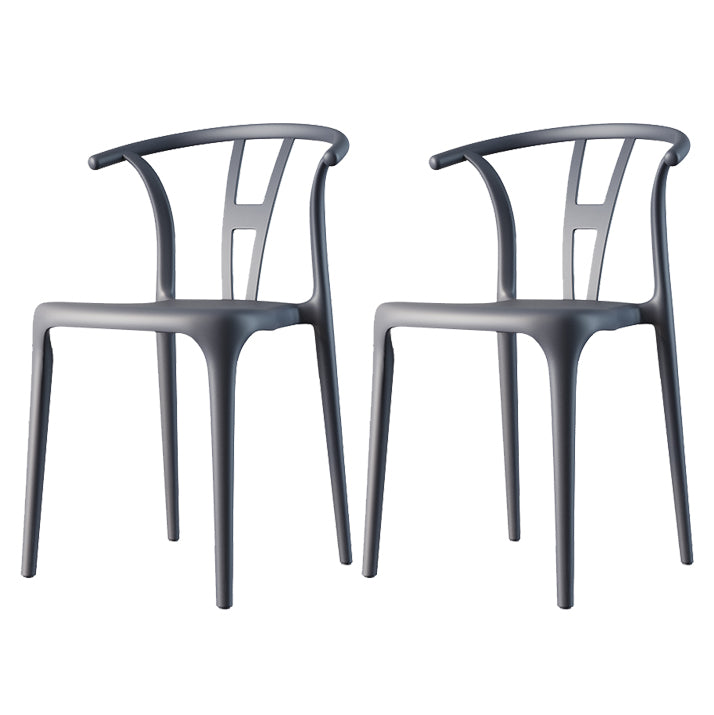 Chaise de salle à manger en plastique de style contemporain, chaise à dossier Wishbone pour cuisine