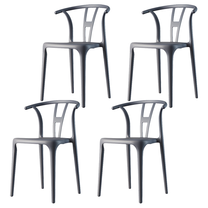 Chaise de salle à manger en plastique de style contemporain, chaise à dossier Wishbone pour cuisine