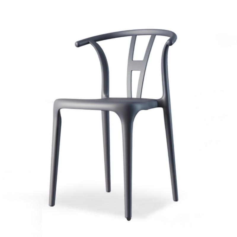 Chaise de salle à manger en plastique de style contemporain, chaise à dossier Wishbone pour cuisine