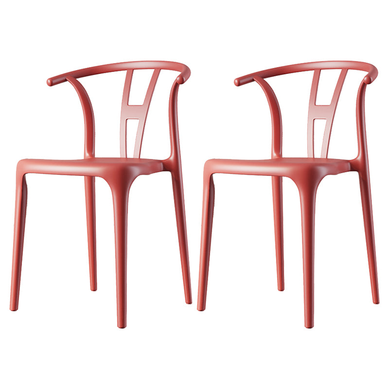 Chaise de salle à manger en plastique de style contemporain, chaise à dossier Wishbone pour cuisine