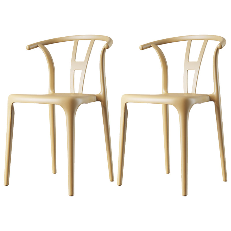 Chaise de salle à manger en plastique de style contemporain, chaise à dossier Wishbone pour cuisine