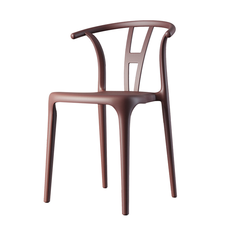 Chaise de salle à manger en plastique de style contemporain, chaise à dossier Wishbone pour cuisine
