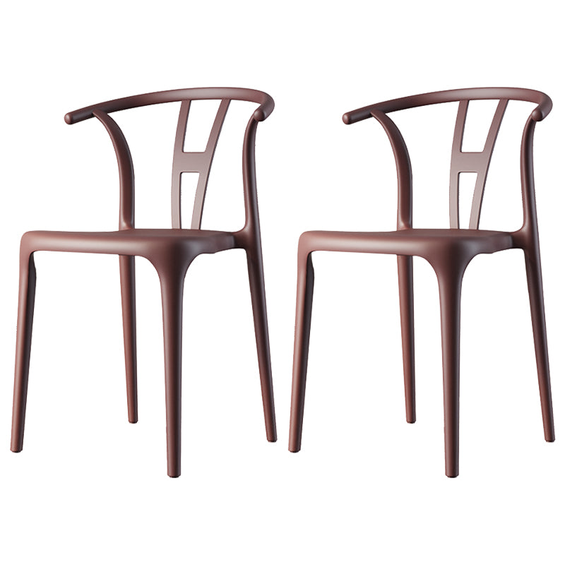 Chaise de salle à manger en plastique de style contemporain, chaise à dossier Wishbone pour cuisine