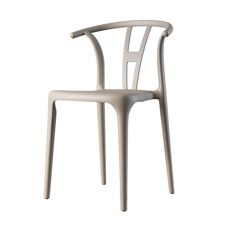 Chaise de salle à manger en plastique de style contemporain, chaise à dossier Wishbone pour cuisine