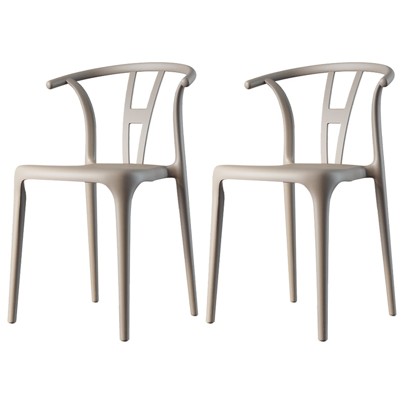 Chaise de salle à manger en plastique de style contemporain, chaise à dossier Wishbone pour cuisine