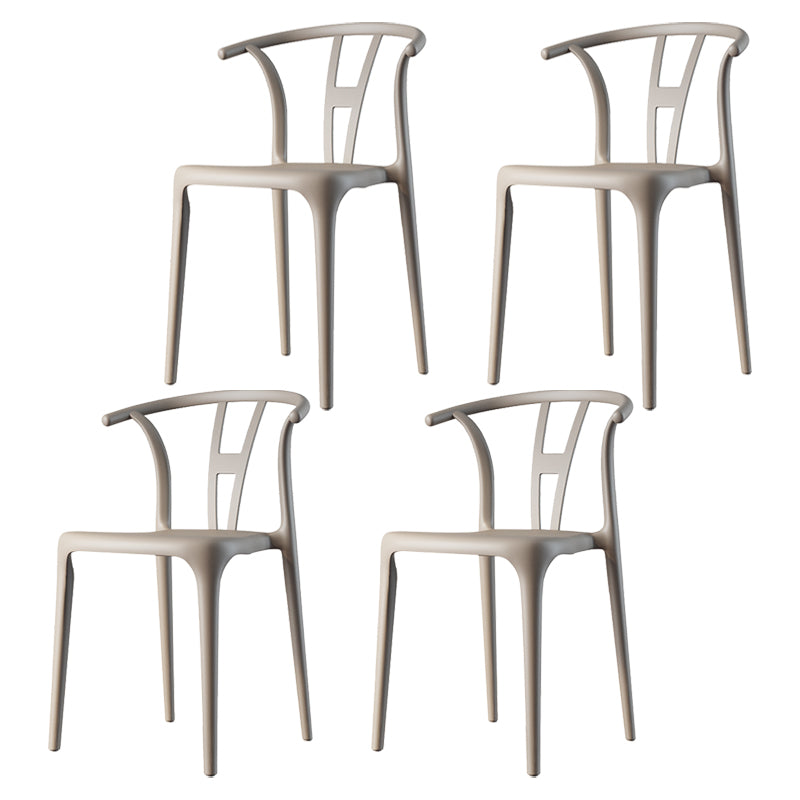 Chaise de salle à manger en plastique de style contemporain, chaise à dossier Wishbone pour cuisine