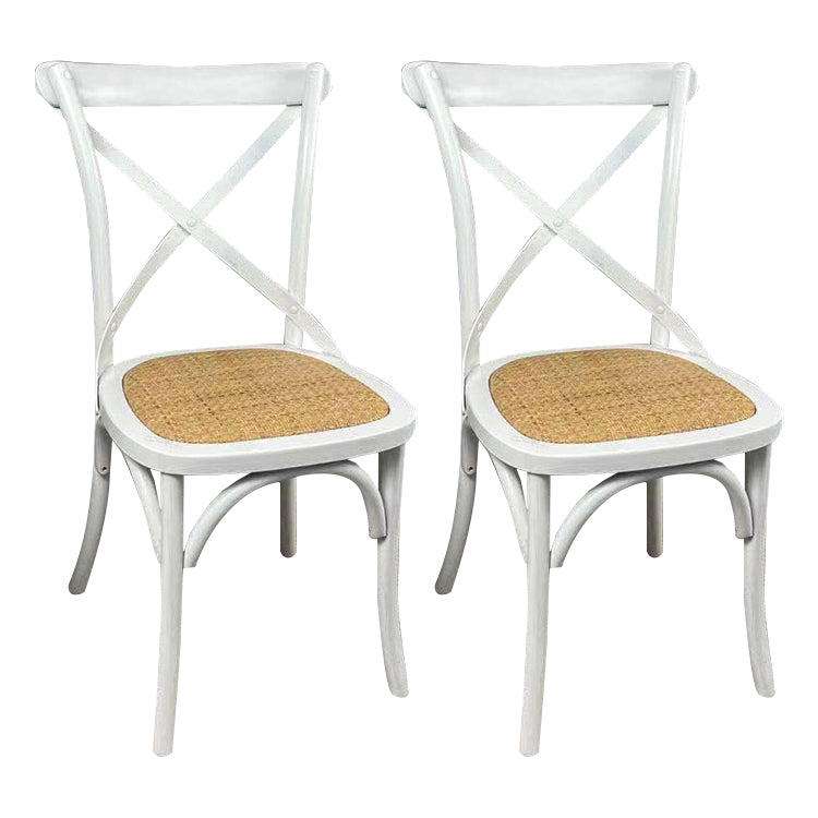 Wooden Contemporary Indoor Dining Side Chair Stackable Cross Back Chair