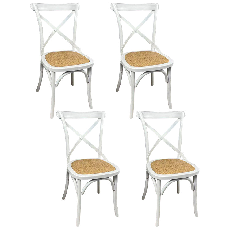 Wooden Contemporary Indoor Dining Side Chair Stackable Cross Back Chair