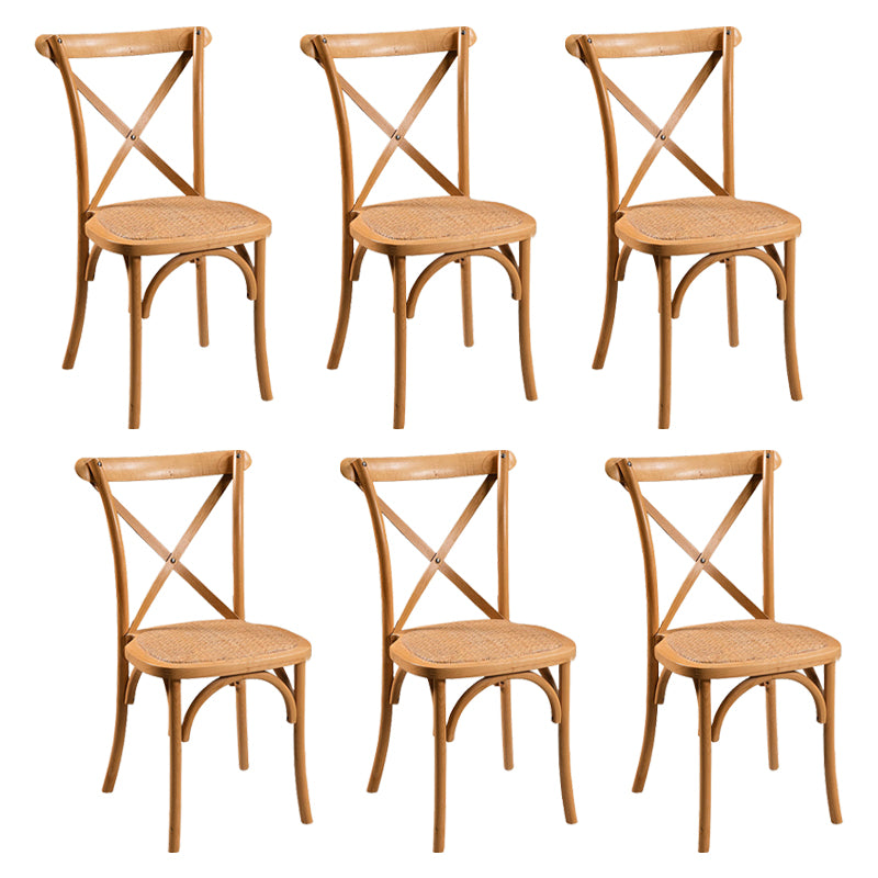 Wooden Contemporary Indoor Dining Side Chair Stackable Cross Back Chair
