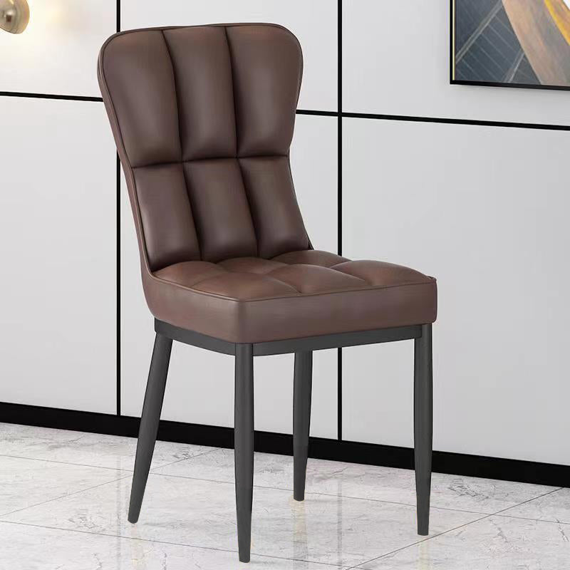 Chaise d'appoint de salle à manger moderne en métal, avec coussin de couleur, chaises Parsons pour la maison