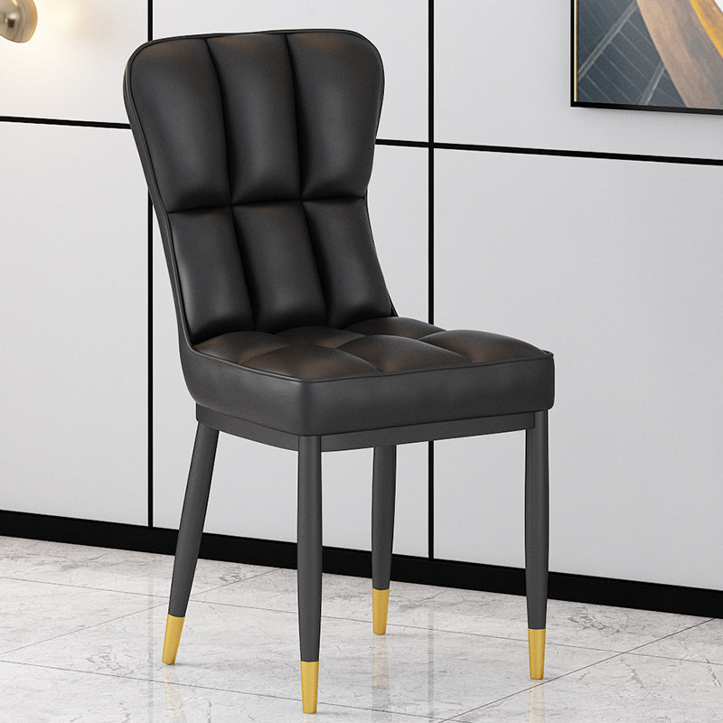 Chaise d'appoint de salle à manger moderne en métal, avec coussin de couleur, chaises Parsons pour la maison