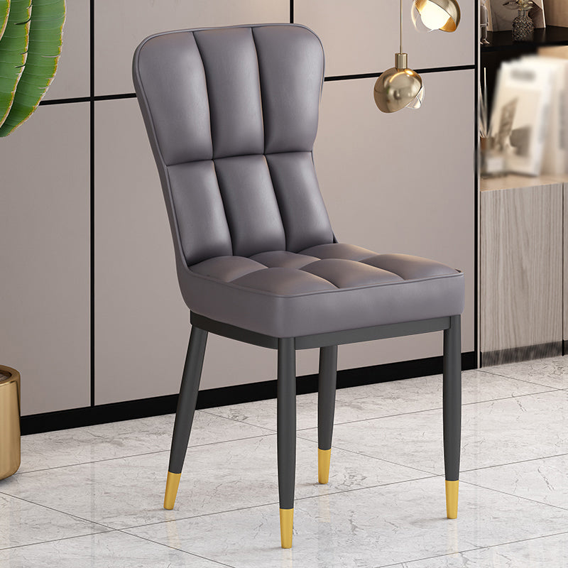 Chaise d'appoint de salle à manger moderne en métal, avec coussin de couleur, chaises Parsons pour la maison