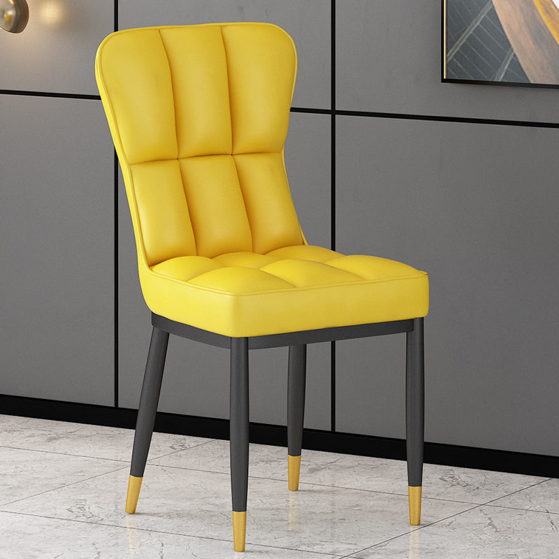 Chaise d'appoint de salle à manger moderne en métal, avec coussin de couleur, chaises Parsons pour la maison