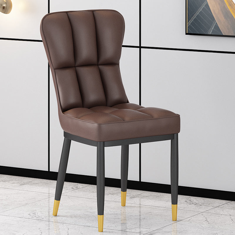 Chaise d'appoint de salle à manger moderne en métal, avec coussin de couleur, chaises Parsons pour la maison