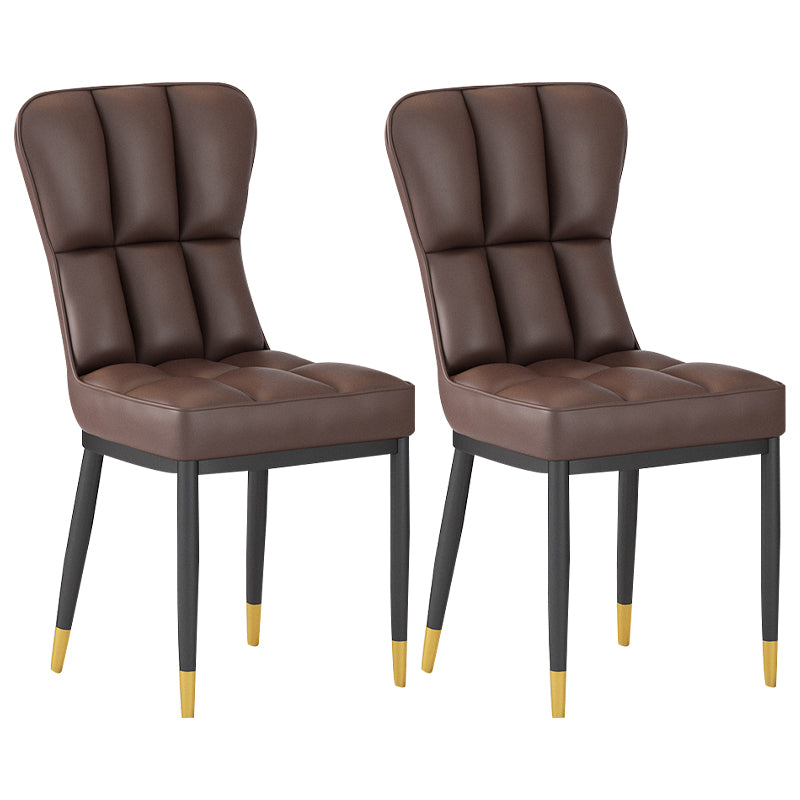 Chaise d'appoint de salle à manger moderne en métal, avec coussin de couleur, chaises Parsons pour la maison