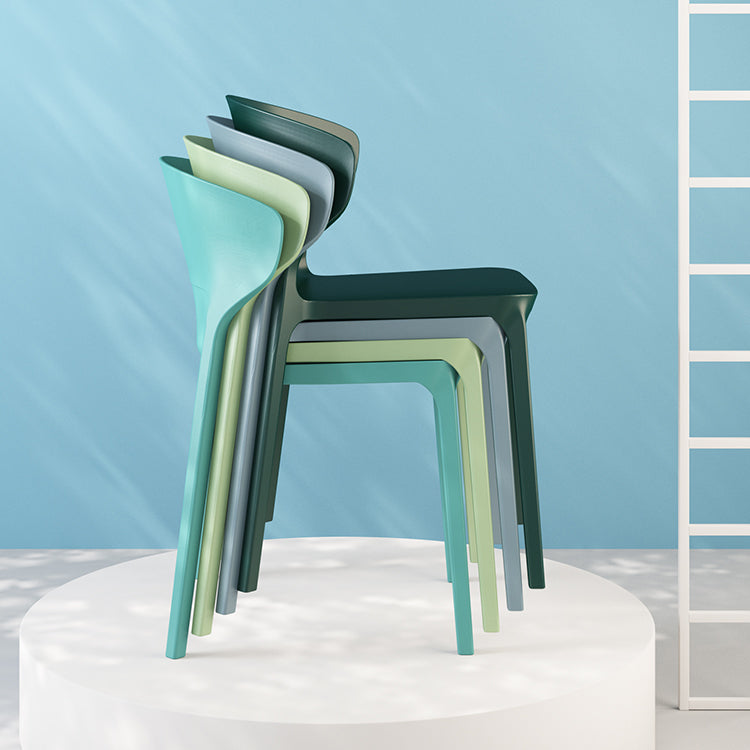 Modern Plastic Indoor Chair 35"H Wingback Side Dining Chair for Restaurant