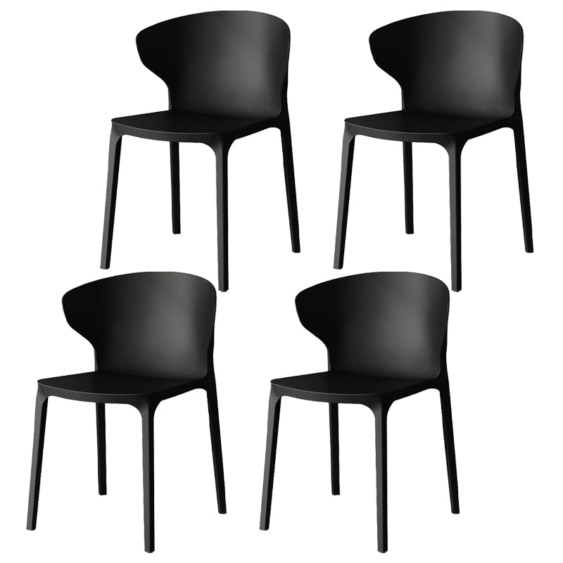 Modern Plastic Indoor Chair 35"H Wingback Side Dining Chair for Restaurant
