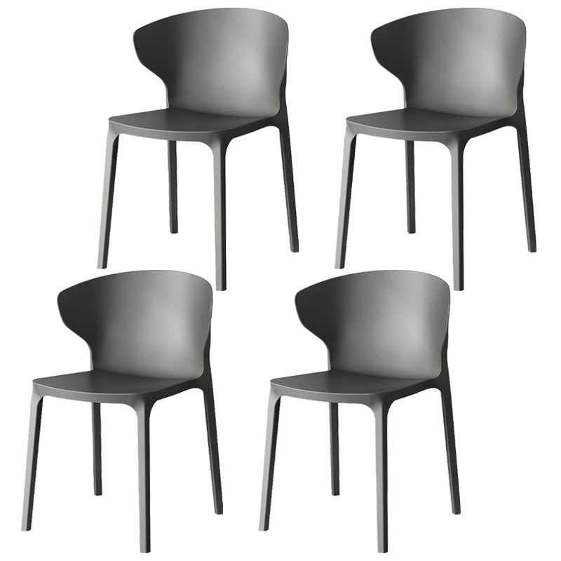 Modern Plastic Indoor Chair 35"H Wingback Side Dining Chair for Restaurant