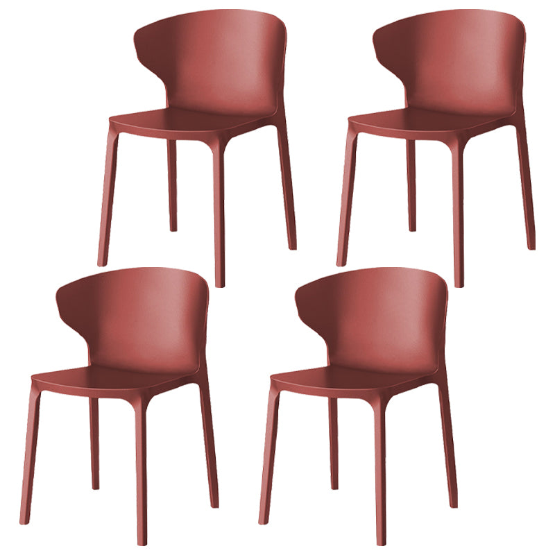 Modern Plastic Indoor Chair 35"H Wingback Side Dining Chair for Restaurant