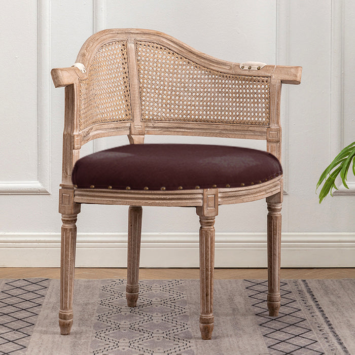Chaise de salle à manger de style campagnard en bois massif, finition mate, fauteuil de salle à manger à dossier ouvert