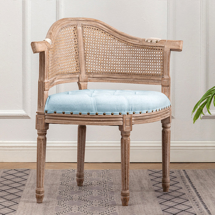 Chaise de salle à manger de style campagnard en bois massif, finition mate, fauteuil de salle à manger à dossier ouvert