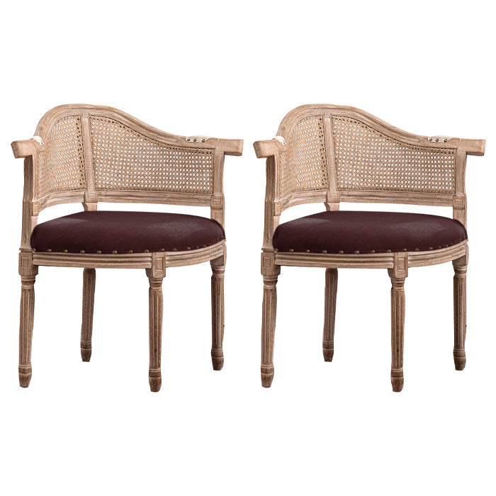 Chaise de salle à manger de style campagnard en bois massif, finition mate, fauteuil de salle à manger à dossier ouvert