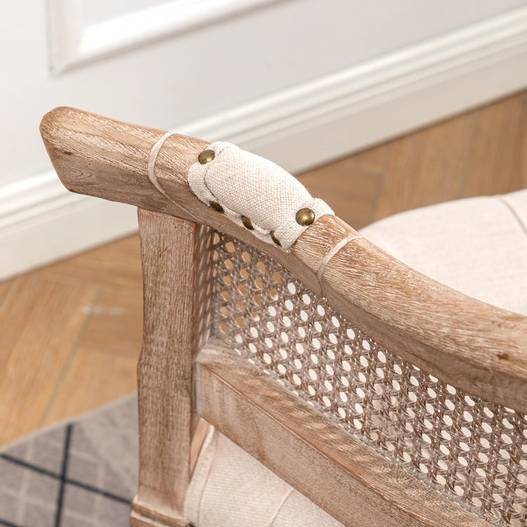 Chaise de salle à manger de style campagnard en bois massif, finition mate, fauteuil de salle à manger à dossier ouvert